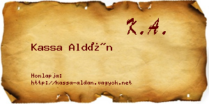 Kassa Aldán névjegykártya